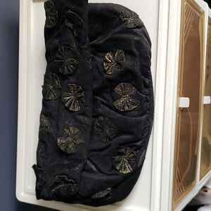Black with gold biws clutch